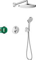 Zestawy prysznicowe - Hansgrohe Croma Zestaw prysznicowy termostatyczny podtynkowy z deszczownicą chrom 27954000 - miniaturka - grafika 1