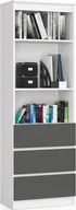 Regały - Fabryka Mebli Akord Regał biurowy R 60 cm 3 szuflady 2 półki - biały-grafit szary - miniaturka - grafika 1