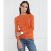 Swetry damskie - POLO RALPH LAUREN Wełniany sweter JULIANNA | Slim Fit | z dodatkiem kaszmiru - miniaturka - grafika 1