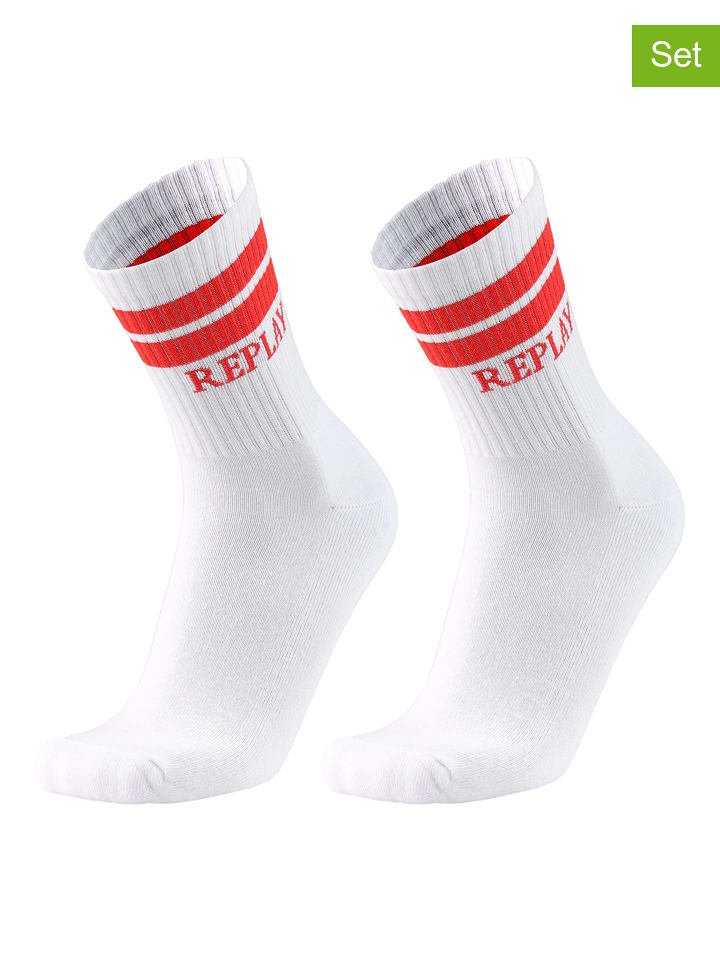 Replay Underwear Skarpety (2 pary) w kolorze białym