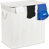 Kosze na bieliznę - bambusowy kosz na pranie relaxdays 3 przegrody - miniaturka - grafika 1