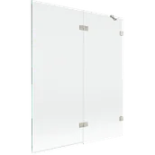 Parawany nawannowe - Mexen Lunar parawan nawannowy 2-skrzydłowy prawy 140 x 150 cm, transparent, nikiel szczotkowany - 897-140-100-97-00-P - miniaturka - grafika 1