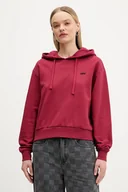 Bluzy damskie - Vans bluza bawełniana damska kolor czerwony z kapturem gładka VN000P5PBRD1 - miniaturka - grafika 1