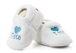 Ciepłe białe buciki niemowlęce z haftem 6-12 m. - Buty dla dziewczynek - miniaturka - grafika 1