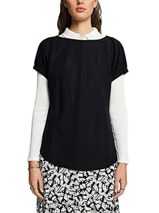 ESPRIT Collection Damska koszulka 043EO1K321, 001/BLACK, S, 001/Black, S - Koszulki i topy damskie - miniaturka - grafika 1
