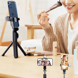 Uchwyt Alogy Bezprzewodowy Selfie Stick Bluetooth składany Tripod Mini statyw do telefonuZ lampką LED - Selfie stick - miniaturka - grafika 12