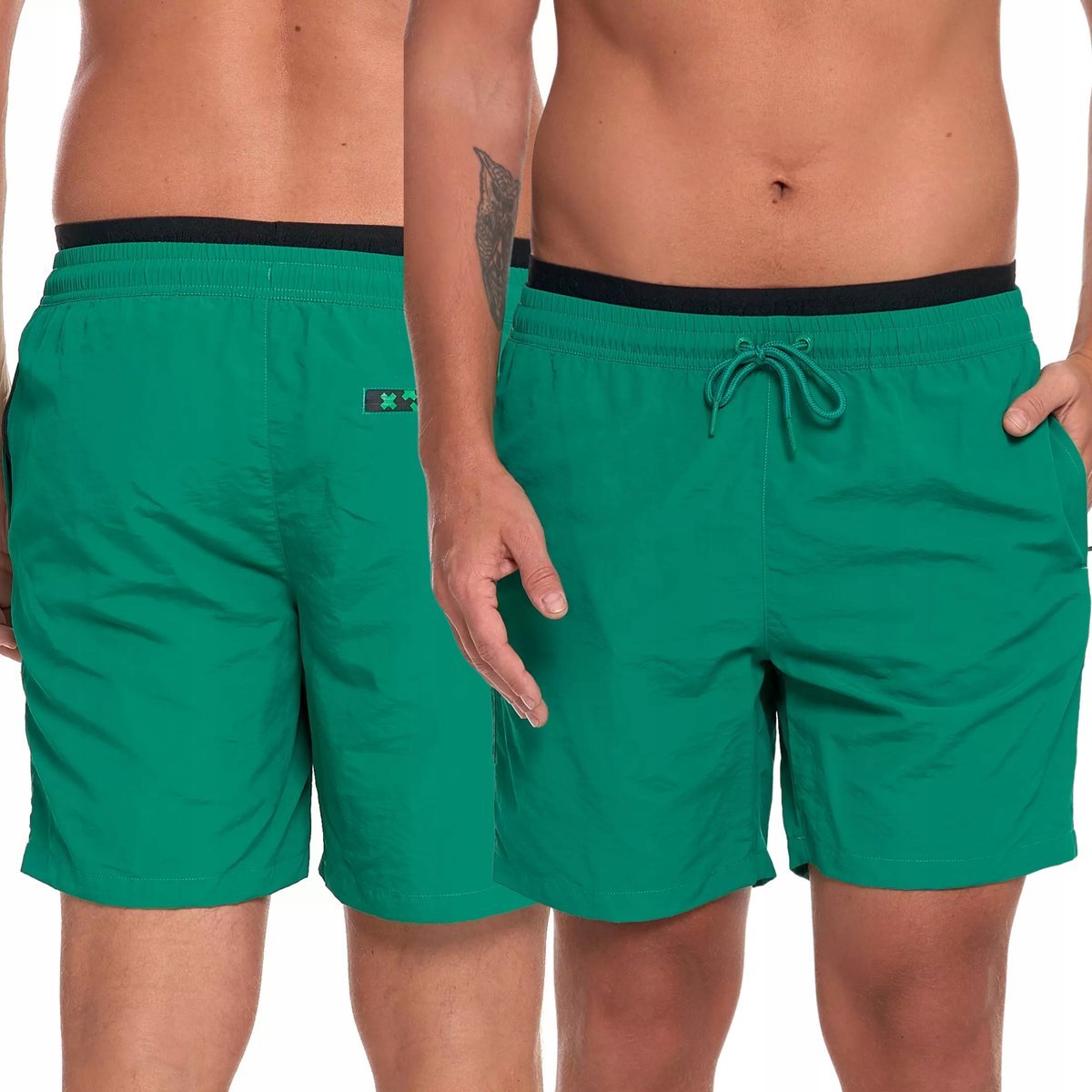 KĄPIELÓWKI MĘSKIE BOKSERKI SZORTY KĄPIELOWE DO PŁYWANIA WIĄZANIE MORAJ M GREEN