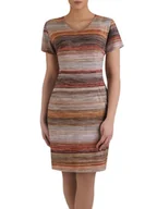 Sukienki - Nowoczesna sukienka w kolorowe paseczki 14933, wiosenna kreacja z dzianiny. - ModBiS - miniaturka - grafika 1