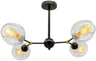 Lampy sufitowe - MLAMP Modernistyczna LAMPA sufitowa ELM1094/4 BLACK MLAMP okrągła OPRAWA szklany plafon chemistry loft czarny przezroczysty ELM1094/4 BLACK - miniaturka - grafika 1