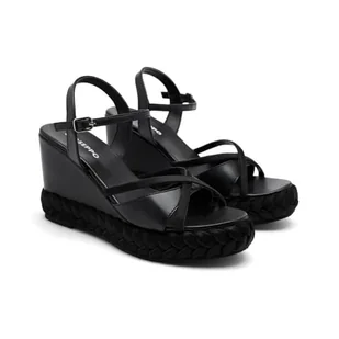 GIOSEPPO GLOCESTER Sandały na koturnie espadryle damskie, czarne, 40 EU, Czarny (Black), 40 EU - Espadryle damskie - miniaturka - grafika 1
