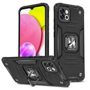 Etui i futerały do telefonów - Wozinsky Ring Armor etui Samsung Galaxy A03 pancerny pokrowiec uchwyt magnetyczny ring czarne - miniaturka - grafika 1