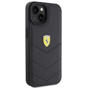 Ferrari FEHCP15SRDUK iPhone 15 6.1" czarny/black hardcase Quilted Metal Logo - Etui i futerały do telefonów - miniaturka - grafika 4