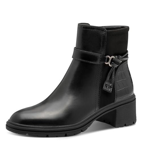 Tamaris Damskie botki na obcasie 1-25823-45, czarne, rozmiar 39 EU, czarny, 39 EU