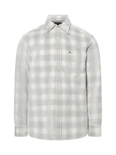 Tommy Hilfiger Męska koszula casual Mężczyźni Regular Fit Bawełna biały w kratkę, M - Koszule męskie - miniaturka - grafika 1