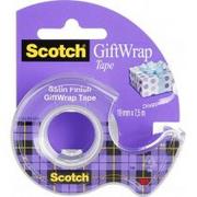Taśmy klejące - Scotch 3M Taśma klejąca Gift Wrap, do pakowania prezentów, na podajniku, 19mm, 7,5m, transparentna 3M-UU005553175 - miniaturka - grafika 1