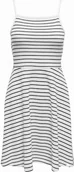 Sukienki - ONLY BIAŁA SUKIENKA NA RAMIĄCZKACH W CZARNE PASKI MIDI L 6BA - miniaturka - grafika 1