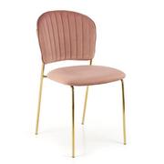 Krzesła - Różowe welurowe krzesło w stylu glamour - Edsel - miniaturka - grafika 1