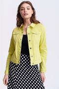 Kurtki damskie - Jeansowa kurtka w kolorze limonki - Greenpoint - miniaturka - grafika 1
