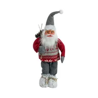 Ozdoby bożonarodzeniowe - Święty Mikołaj materiałowy 45cm szaro-czerwony - miniaturka - grafika 1
