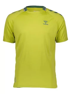 Koszulki sportowe męskie - Hummel Koszulka sportowa "Ongrid" w kolorze jaskrawozielonym - grafika 1