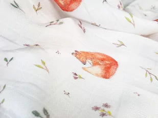 Texpol, Pieluszka bambusowa, Lisia Mama Bamboo Line, 120x120 cm - Pieluchy - miniaturka - grafika 1