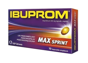 USP ZDROWIE IBUPROM MAX SPRINT 400 mg 10 kaps. - Przeziębienie i grypa - miniaturka - grafika 1