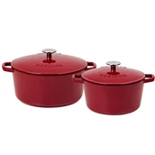 Zestawy garnków i patelni - Gerlach Zestaw 2 garnków bordowych żeliwnych 3 i 5 l NATUR IRON - miniaturka - grafika 1