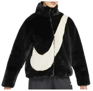 Damska Kurtka Nike Essentials Sztuczne Futro Oversized Fit DO3791-010 L - Kurtki damskie - miniaturka - grafika 1