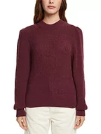 Swetry damskie - edc by ESPRIT Damski sweter 112CC1I305, 604/bordowy czerwony 5, XS - miniaturka - grafika 1