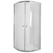 Kabiny prysznicowe - Invena Vitoria Kabina prysznicowa półokrągła 90x90x180 cm drzwi przesuwne, profile chrom, szkło przezroczyste, chrom AK-49-195-O - miniaturka - grafika 1