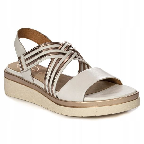 Tamaris Sandały damskie na platformie White Rosegold 8-88707-42 152 r.41