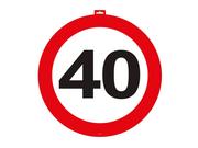 Gadżety na imprezę - Folat Znak na drzwi "40 Urodziny - Traffic Birthday", FOLAT, 47 cm FL06140 - miniaturka - grafika 1