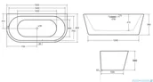 Wanny - Besco Vica wanna 150x80cm wolnostojąca przyścienna z syfonem #WAS-150-V - miniaturka - grafika 1