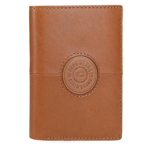 Pepe Jeans Cracker Pionowy Portfel z Portfelem Beżowy 8,5x11,5x1 cm Skóra by Joumma Bags, beż, Talla única, Pionowy portfel z portfelem