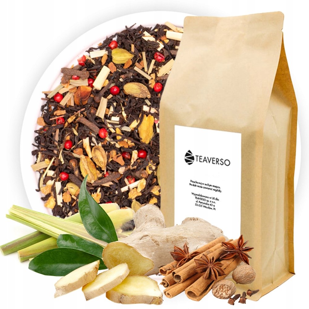 Herbata Czarna Rozgrzewająca Indyjska Masala Chai Delhi Teaverso 1000G