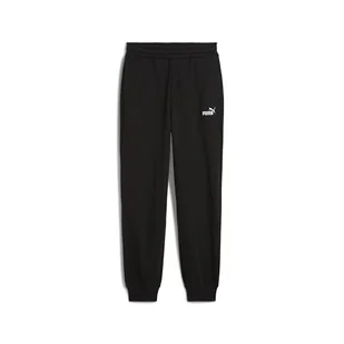 PUMA ESS małe nr 1 logo wygodne spodnie dresowe z wysokim stanem FL cl PUMA czarne - Spodnie rowerowe - miniaturka - grafika 1