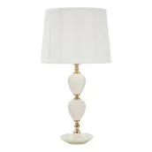 Noże stołowe - Biała lampa stołowa z tekstylnym kloszem (wysokość 57 cm) Torre – Mauro Ferretti - miniaturka - grafika 1