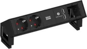 Listwy zasilające - Triton BACHMANN DESK2 2x gniazdo z uziemieniem 1x ładowarka USB 1x ABD, czarny - miniaturka - grafika 1