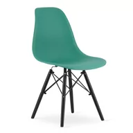 Krzesła - Krzesło OSAKA - zielone / nogi czarne - miniaturka - grafika 1