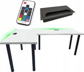 Biurka gamingowe - BIURKO GAMINGOWE NARONE BIAE PRZEPUST - miniaturka - grafika 1