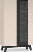 Witryny - Witryna wysoka FRESHION 02 2D kaszmirowa/czarna ML MEBLE - miniaturka - grafika 1