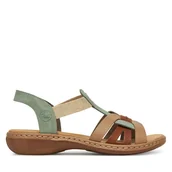 Sandały damskie - Sandały Rieker 65918-52 Zielony - miniaturka - grafika 1