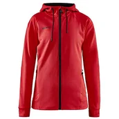 Kurtki damskie - Craft ADV Unify FZ Hood damska kurtka treningowa z kapturem z poliestru z recyklingu, wybierz swój rozmiar: XL, wybierz swój kolor: jasnoczerwony - miniaturka - grafika 1