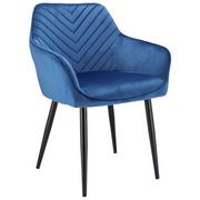 Krzesła - Granatowe nowoczesne krzesło z podłokietnikami - Erfo - miniaturka - grafika 1