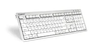 Klawiatury - Logickeyboard SKB-CWMU-UK klawiatura Biuro USB QWERTY British English Srebrny, Biały SKB-CWMU-UK - miniaturka - grafika 1