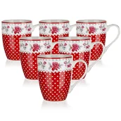 Kubki - Banquet Kubek ceramiczny ROSA 340 ml, czerwony, 6 szt. - miniaturka - grafika 1