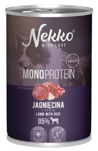 NEKKO Mono Adult Jagnięcina i ryż 400g (puszka) - Mokra karma dla psów - miniaturka - grafika 1