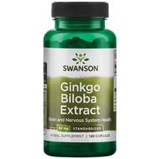 Suplementy naturalne - Swanson - Ginkgo Biloba Ekstrakt 24%, 60mg, 120 kapsułek - miniaturka - grafika 1