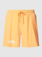 Kąpielówki męskie - Spodenki kąpielowe z nadrukiem z logo - miniaturka - grafika 1