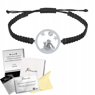 Bransoletka Srebrna Mały Książę Lis Makrama 925 Prezent GRAWER GRATIS - Bransoletki - miniaturka - grafika 1